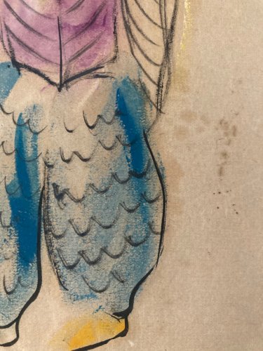 Dessin Expressionisme Allemand Encre Gouache 1920 Expressionniste