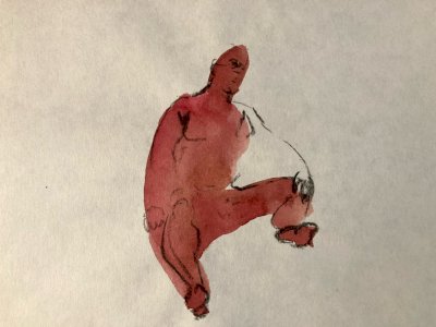 Dessin Expressionnisme Aquarelle Homme Nu Portrait Art Expressionniste XXe