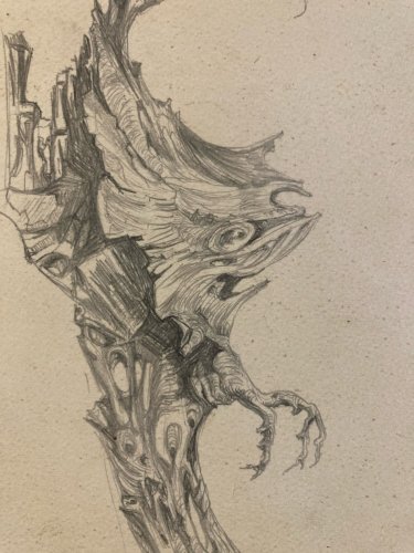 Dessin Expressionniste Crayon 1960 Expressionnisme Zoomorphe Branche