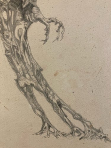 Dessin Expressionniste Crayon 1960 Expressionnisme Zoomorphe Branche