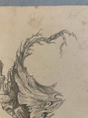 Dessin Expressionniste Crayon 1960 Expressionnisme Zoomorphe Branche