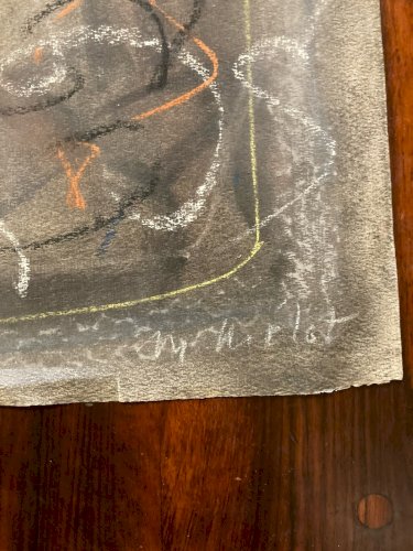 Dessin Fusain Drawing Marcel Melot Abstraction Expressionnisme Abstrait 1980 Art