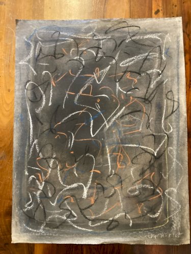 Dessin Fusain Drawing Marcel Melot Abstraction Expressionnisme Abstrait 1980 Art