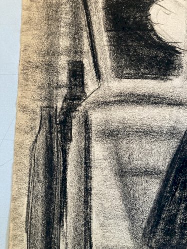 Dessin Fusain Nature Morte Constructivisme 1950 Cubisme Art Cubiste Drawing Old