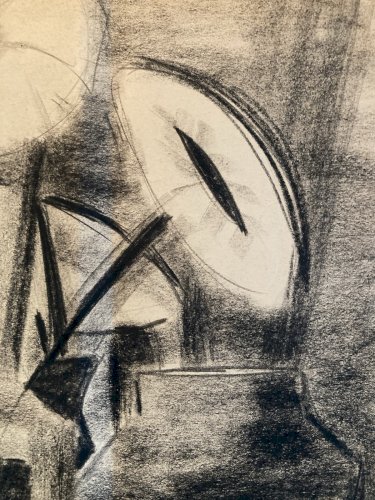 Dessin Fusain Nature Morte Constructivisme 1950 Cubisme Art Cubiste Drawing Old
