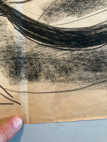 Dessin Fusain Nature Morte Constructivisme 1950 Cubisme Art Cubiste XXe Fleur
