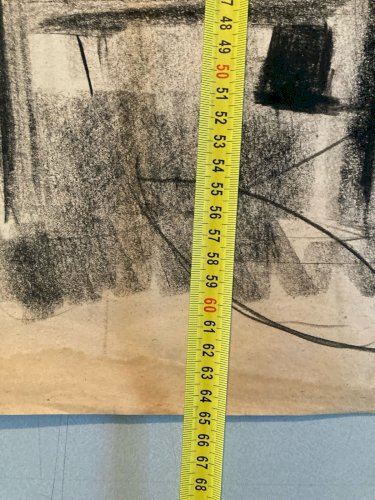 Dessin Fusain Nature Morte Constructivisme 1950 Cubisme Art Cubiste XXe Fleur
