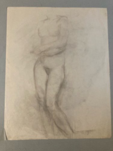 Dessin Fusain Papier Femme 1929 Erotique étude Jean Dreyfus Stern Danse art