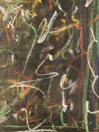 Dessin Fusain Peintre Art Marcel Melot Abstraction Expressionnisme 1980 Abstrait