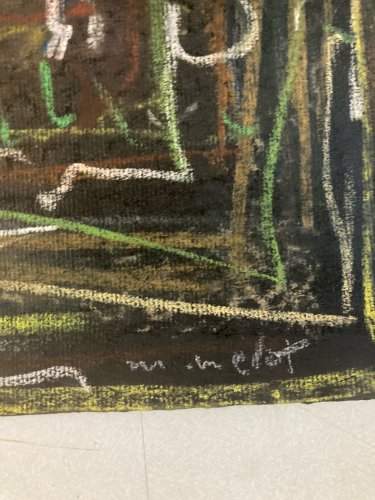 Dessin Fusain Peintre Art Marcel Melot Abstraction Expressionnisme 1980 Abstrait