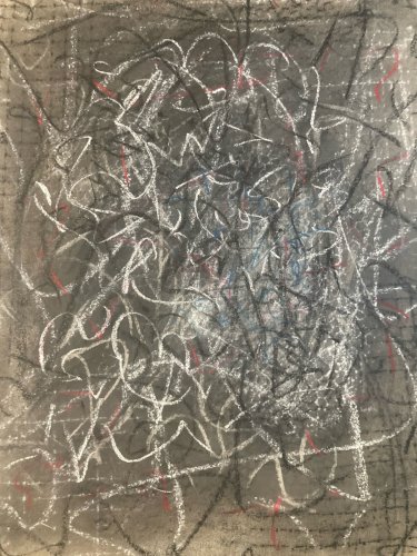 Dessin Fusain Peintre Art Marcel Melot Abstraction Expressionnisme Abstrait 1980