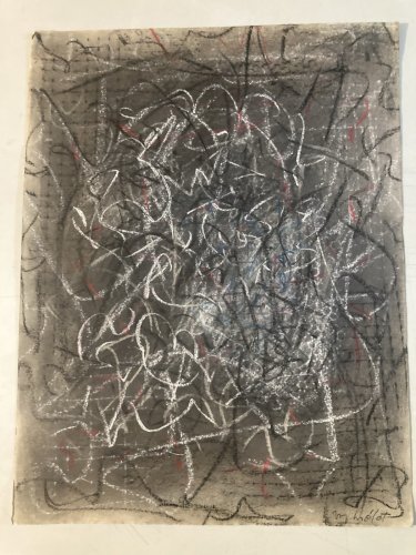 Dessin Fusain Peintre Art Marcel Melot Abstraction Expressionnisme Abstrait 1980