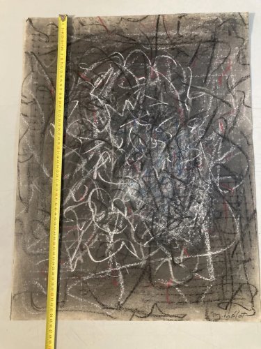Dessin Fusain Peintre Art Marcel Melot Abstraction Expressionnisme Abstrait 1980