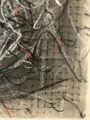 Dessin Fusain Peintre Art Marcel Melot Abstraction Expressionnisme Abstrait 1980