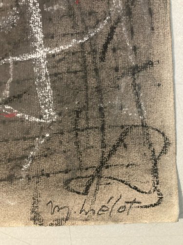 Dessin Fusain Peintre Art Marcel Melot Abstraction Expressionnisme Abstrait 1980