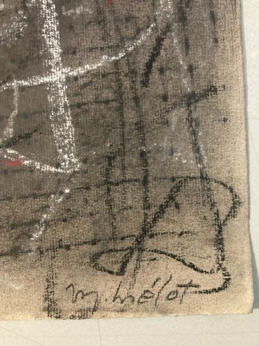 Dessin Fusain Peintre Art Marcel Melot Abstraction Expressionnisme Abstrait 1980