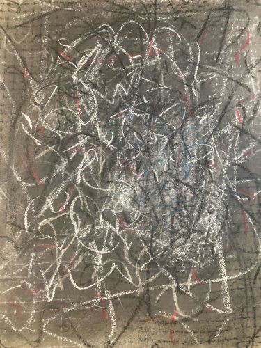 Dessin Fusain Peintre Art Marcel Melot Abstraction Expressionnisme Abstrait 1980
