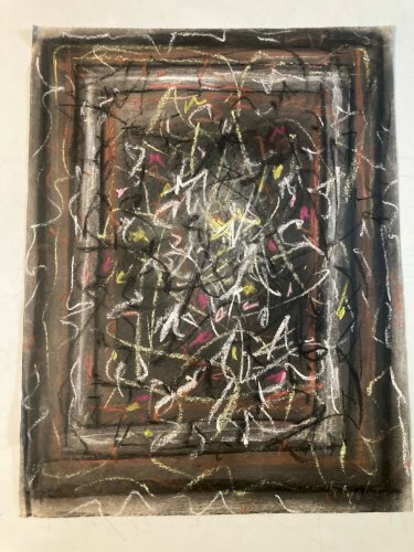Dessin Fusain Peintre Marcel Melot Abstraction Expressionnisme Abstrait 1980 Art