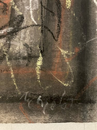 Dessin Fusain Peintre Marcel Melot Abstraction Expressionnisme Abstrait 1980 Art