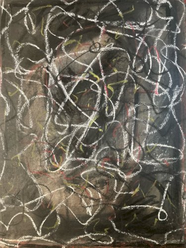 Dessin Fusain Peintre Marcel Melot Abstraction Expressionnisme Art Abstrait 1980