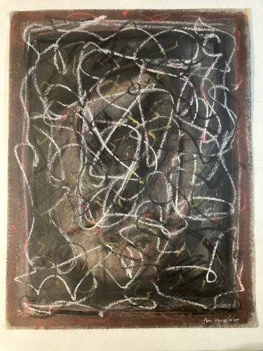 Dessin Fusain Peintre Marcel Melot Abstraction Expressionnisme Art Abstrait 1980