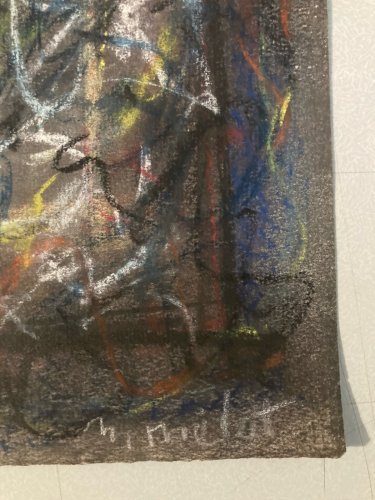 Dessin Fusain Peintre Marcel Melot Art Abstraction Expressionnisme Abstrait 1980