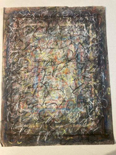 Dessin Fusain Peintre Marcel Melot Art Abstraction Expressionnisme Abstrait 1980