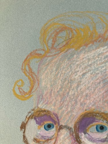 Dessin Fusain  portrait Homme Tête Visage Art Contemporain 1980 Buste