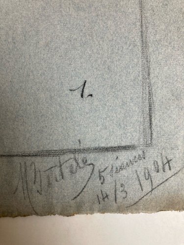 dessin fusain XIXe Barbe Ancien tete buste Homme Sculpté a identifier