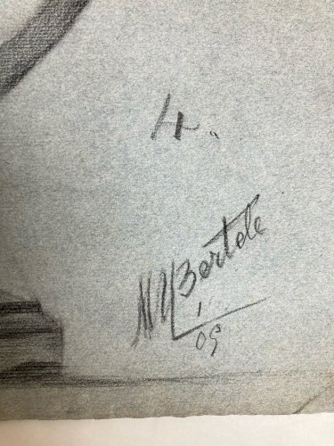 dessin fusain XIXe Pied tete buste Femme Sculpture a identifier Ancien