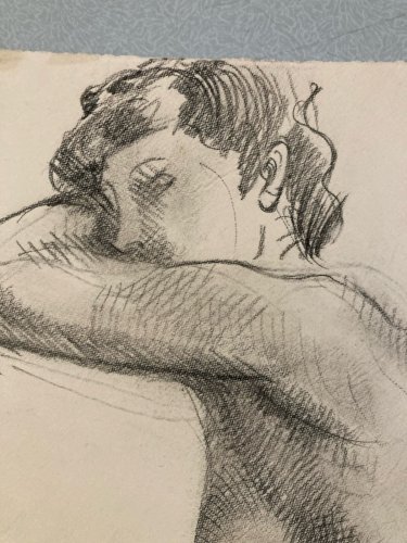 Dessin  Georges Deniker Le Plus Jeune Cubiste Français Femme Nu 1940