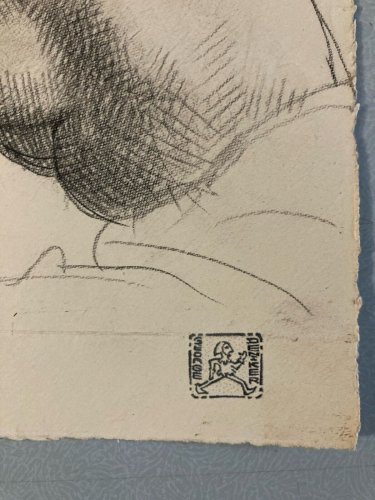 Dessin  Georges Deniker Le Plus Jeune Cubiste Français Femme Nu 1940