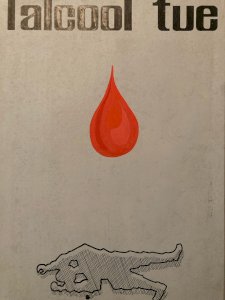 Dessin Gouache Alcool Projet Publicité 1965 Publicitaire Art Bouteille Sang