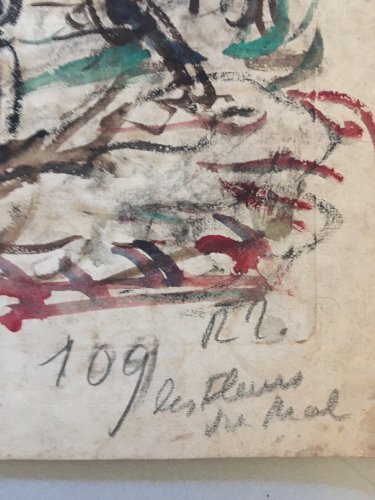 Dessin Gouache Aquarelle Rene Thomsen Les Fleurs Du Mal 1930 Sur Papier