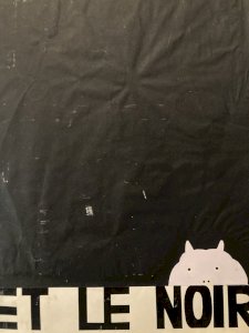 Dessin Gouache Cochon Noir Et Rose Projet Publicité 1970 Publicitaire Art