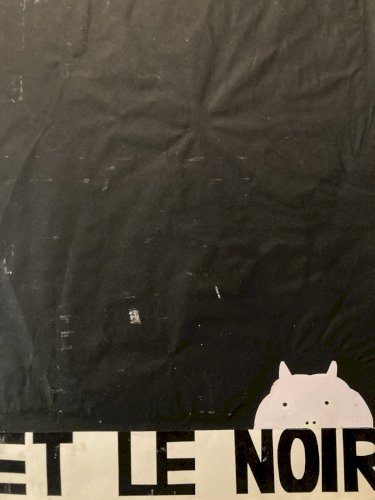 Dessin Gouache Cochon Noir Et Rose Projet Publicité 1970 Publicitaire Art