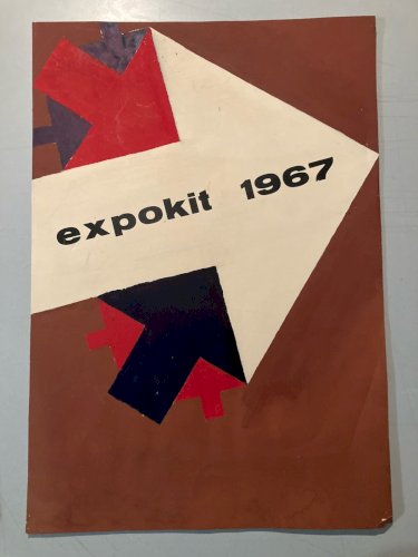 Dessin Gouache Expokit Bauhaus Projet Publicité 1970 Publicitaire Art Peinture