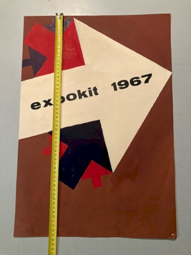 Dessin Gouache Expokit Bauhaus Projet Publicité 1970 Publicitaire Art Peinture