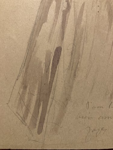 Dessin  Jacques Villon Au Docteur Blanche Homme Encre Aquarelle XIXe