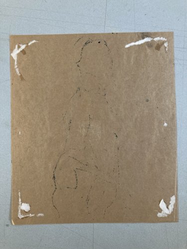 Dessin Lavis Encre Femme Nue Nu Art Minimaliste Erotique 1980 A Identifier