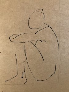 Ink Wash Drawing Nude Woman Minimalist Erotic 1945 To Identify Art