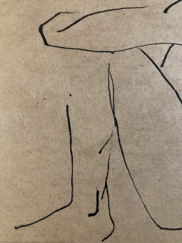 Dessin Lavis Encre Femme Nue Nu Minimaliste Erotique 1945 A Identifier Art