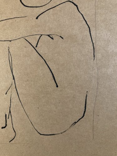 Dessin Lavis Encre Femme Nue Nu Minimaliste Erotique 1945 A Identifier Art