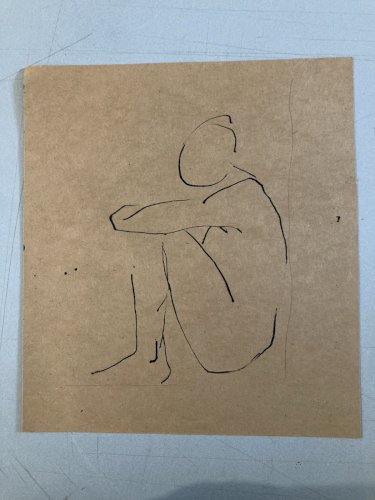 Dessin Lavis Encre Femme Nue Nu Minimaliste Erotique 1945 A Identifier Art
