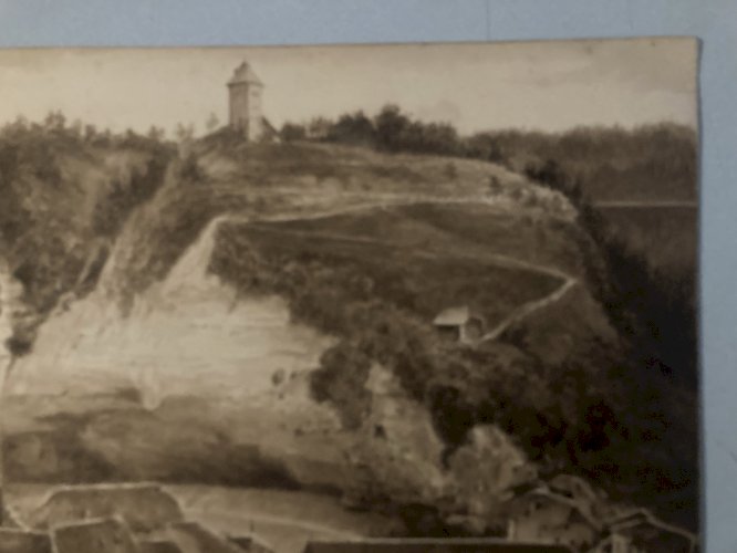 Dessin Lavis Encre Sur Papier XIXe 1850 Drawing Peinture Saint Ursanne ? Art Old