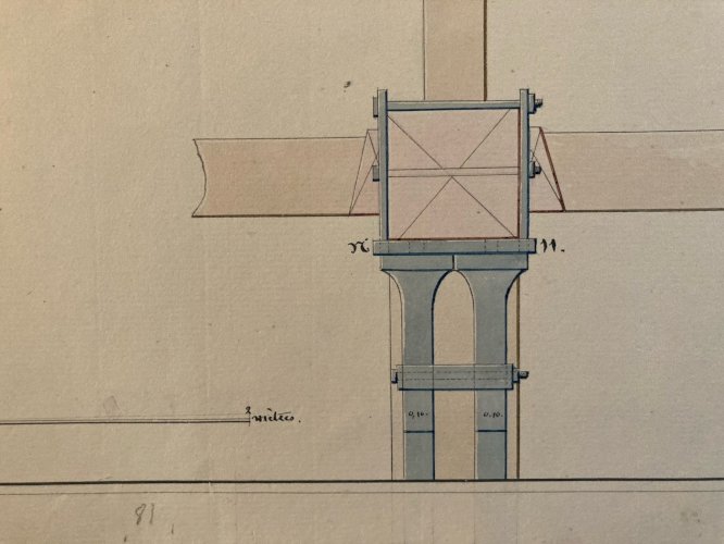 Dessin L’avis Encre XIXe Leon Vaudoyer Architecture Art Charpente Drawing Old