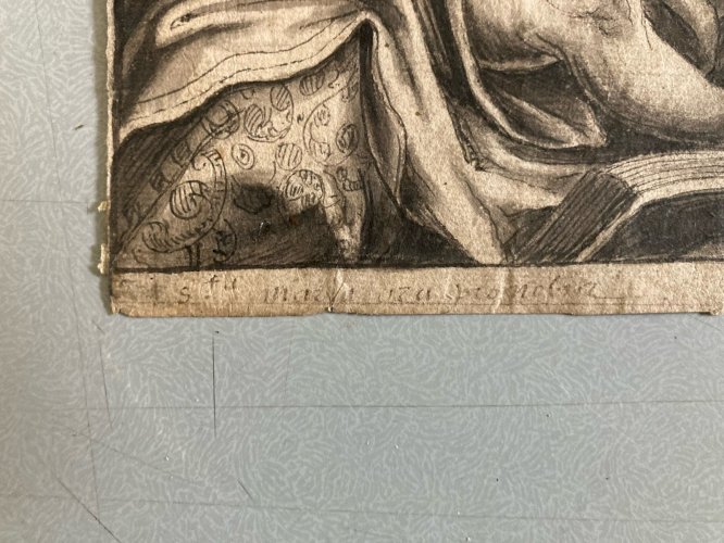Dessin Lavis Encre XVIIe 1613 Giovan Battista Vanni Baroque Vierge Art