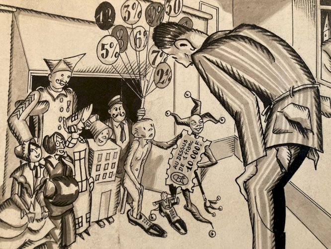 DESSIN Marcel ARNAC Humour Illustration 1900 Consommation Commerçant Art