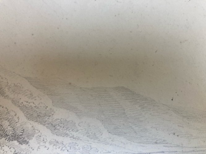 Dessin Mer Plage A Identifier XIXe Romantisme Arbre Paysage Art Ancien 1850