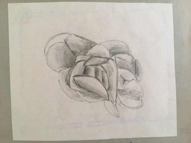 Dessin  Minéraux Pierre  Encre Et Mine De Plomb 1960 À Identifier